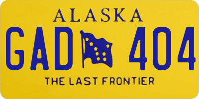 AK license plate GAD404