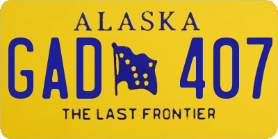 AK license plate GAD407