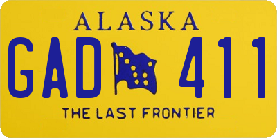 AK license plate GAD411