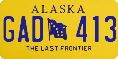 AK license plate GAD413