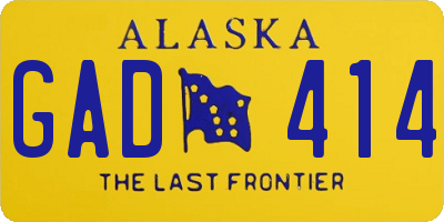 AK license plate GAD414