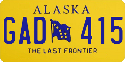 AK license plate GAD415