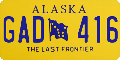 AK license plate GAD416