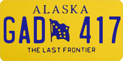 AK license plate GAD417