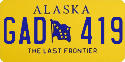 AK license plate GAD419