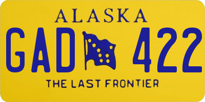 AK license plate GAD422