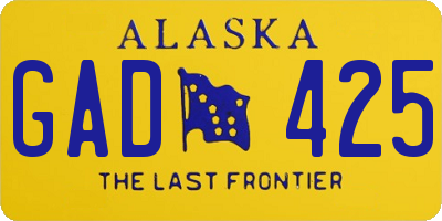 AK license plate GAD425