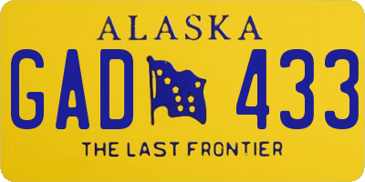 AK license plate GAD433