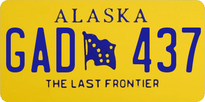 AK license plate GAD437