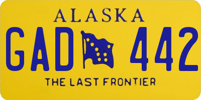 AK license plate GAD442