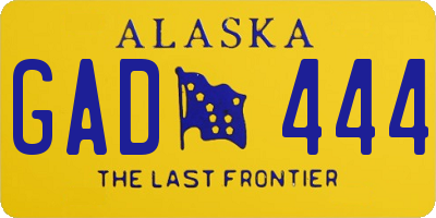 AK license plate GAD444