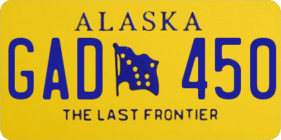 AK license plate GAD450