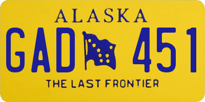 AK license plate GAD451