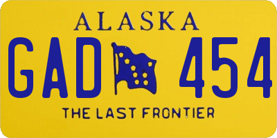 AK license plate GAD454