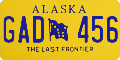 AK license plate GAD456