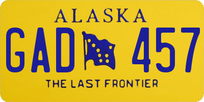 AK license plate GAD457