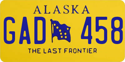 AK license plate GAD458