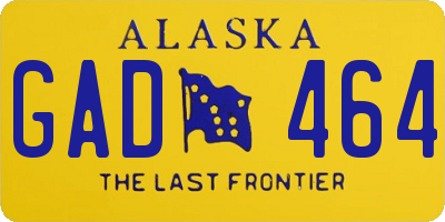 AK license plate GAD464