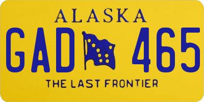 AK license plate GAD465