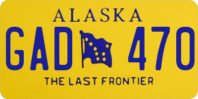 AK license plate GAD470