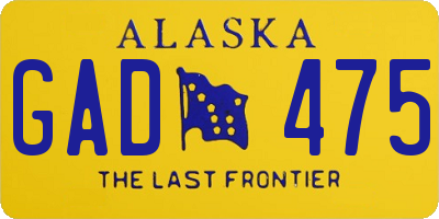 AK license plate GAD475