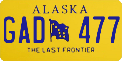 AK license plate GAD477