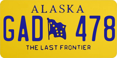 AK license plate GAD478