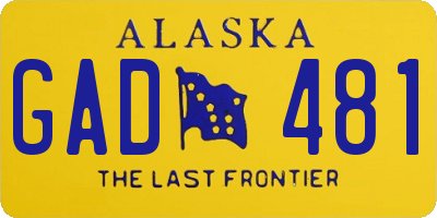 AK license plate GAD481