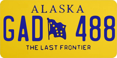 AK license plate GAD488