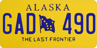 AK license plate GAD490