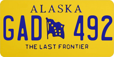 AK license plate GAD492