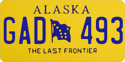 AK license plate GAD493