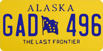 AK license plate GAD496