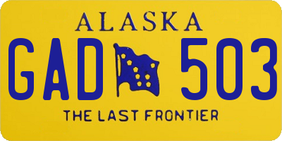 AK license plate GAD503