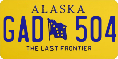 AK license plate GAD504