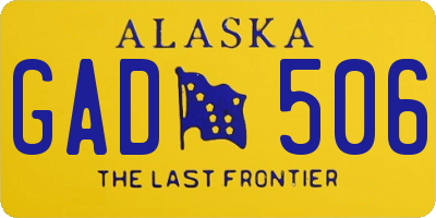 AK license plate GAD506