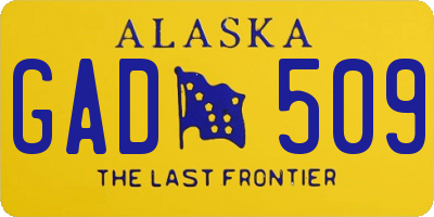 AK license plate GAD509