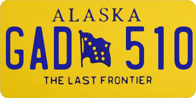 AK license plate GAD510