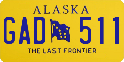 AK license plate GAD511