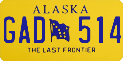 AK license plate GAD514