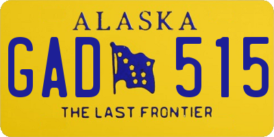 AK license plate GAD515