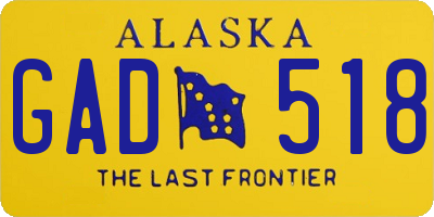 AK license plate GAD518