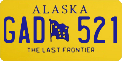 AK license plate GAD521