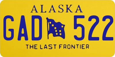 AK license plate GAD522