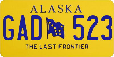 AK license plate GAD523