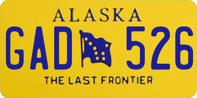 AK license plate GAD526