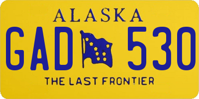 AK license plate GAD530