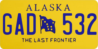 AK license plate GAD532