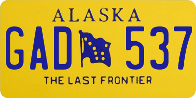 AK license plate GAD537