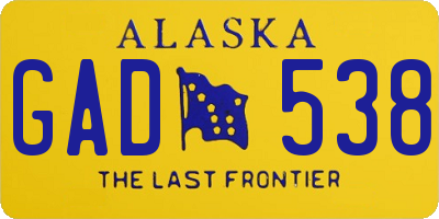 AK license plate GAD538